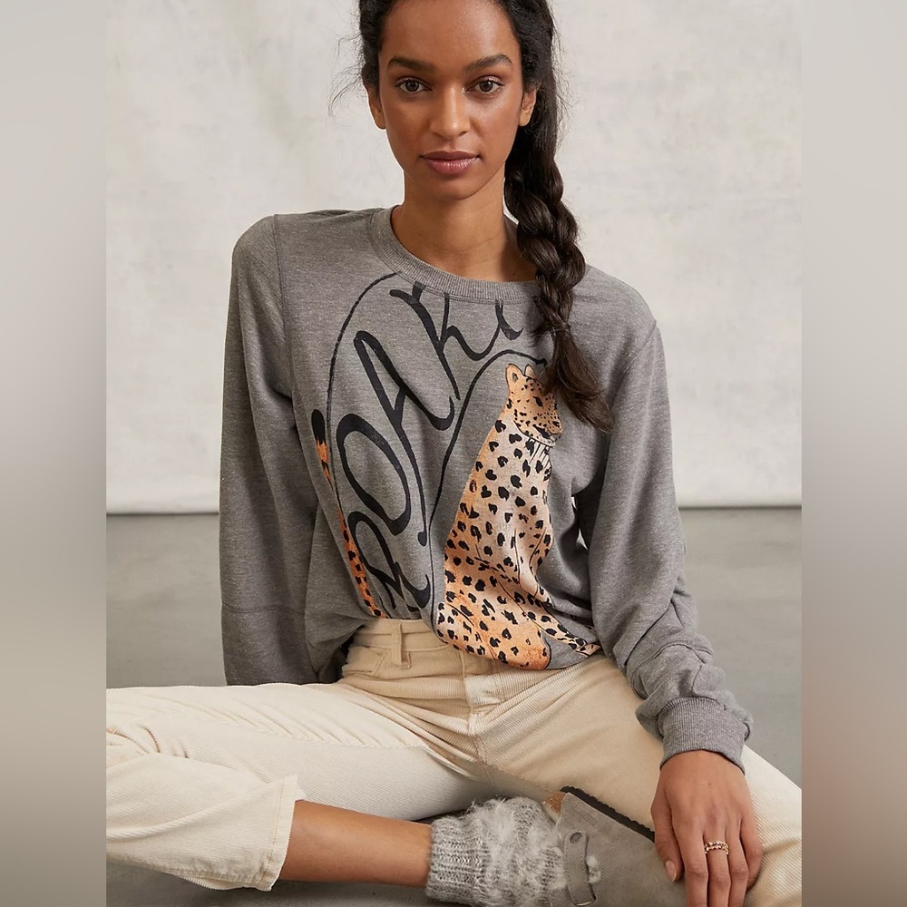 Anthropologie Roar Graphic Sweatshirt Sold Out Sz Medium